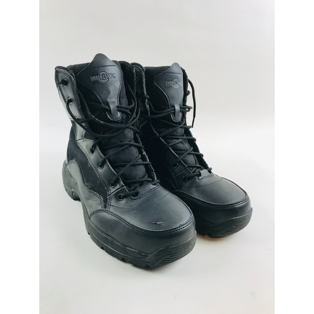 Interceptor Shoes, Men's Size 11, Black, Tactical Boots Black Steel Toe Slip Oil